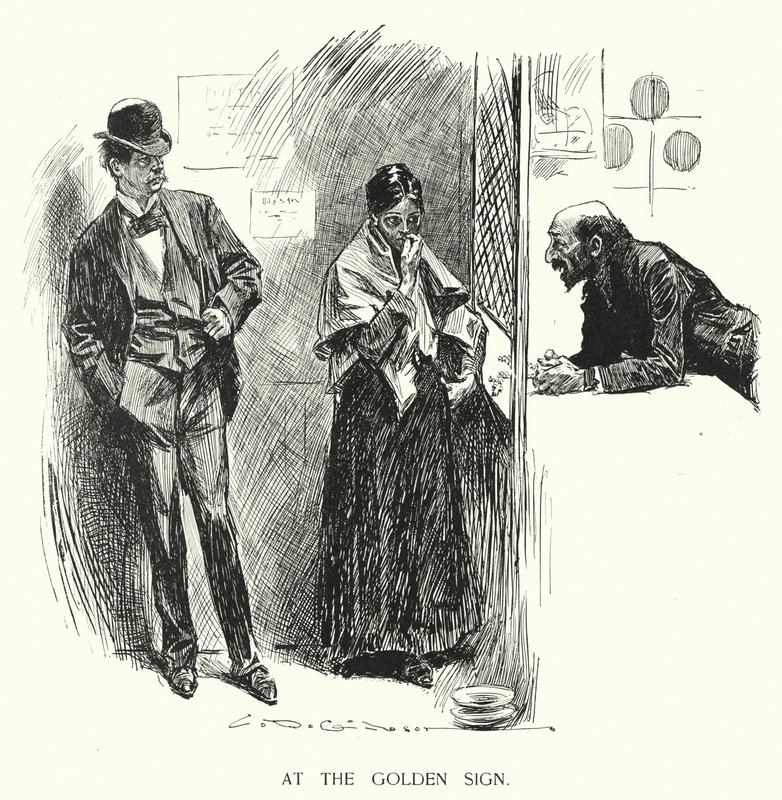 Ved det gyldne tegn (litho) af Charles Dana Gibson