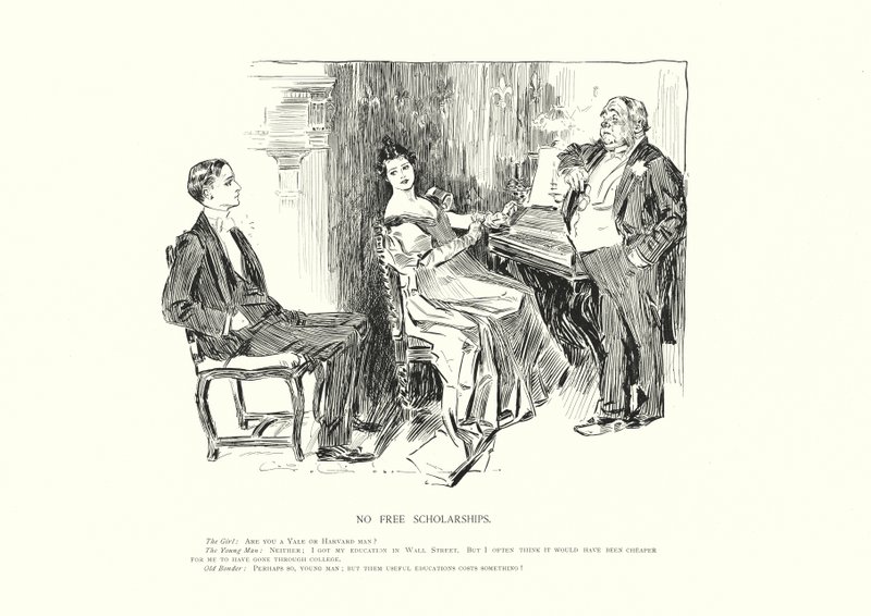 Ingen gratis stipendier (litho) af Charles Dana Gibson