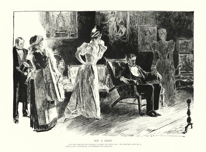 Ikke et spøgelse (litografi) af Charles Dana Gibson