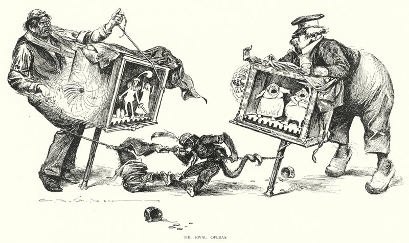 De rivaliserende operaer (litho) af Charles Dana Gibson