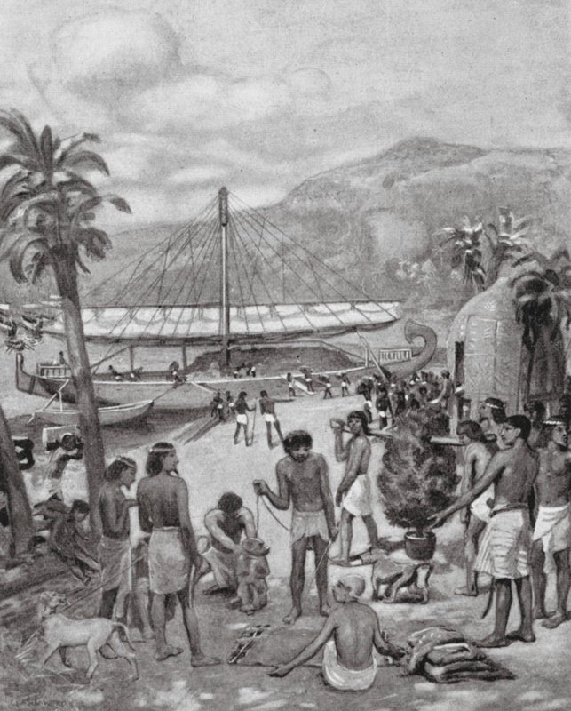 Tidlig handel i Egypten (litografi) af Charles Daniel Ward