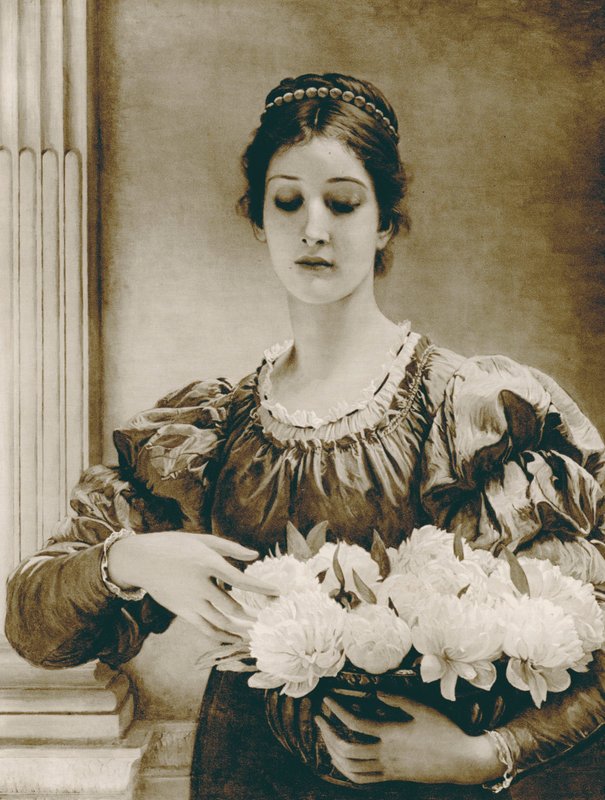 Pæoner (fotogravure) af Charles Edward (after) Perugini
