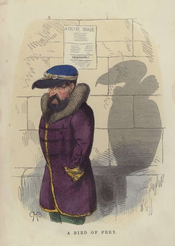 A Bird of Prey (farvet gravering) af Charles Henry Bennett