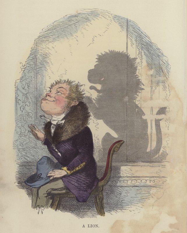 En løve (farvet gravering) af Charles Henry Bennett