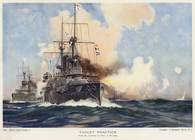 Target Practice (farve litho) af Charles John de (after) Lacy