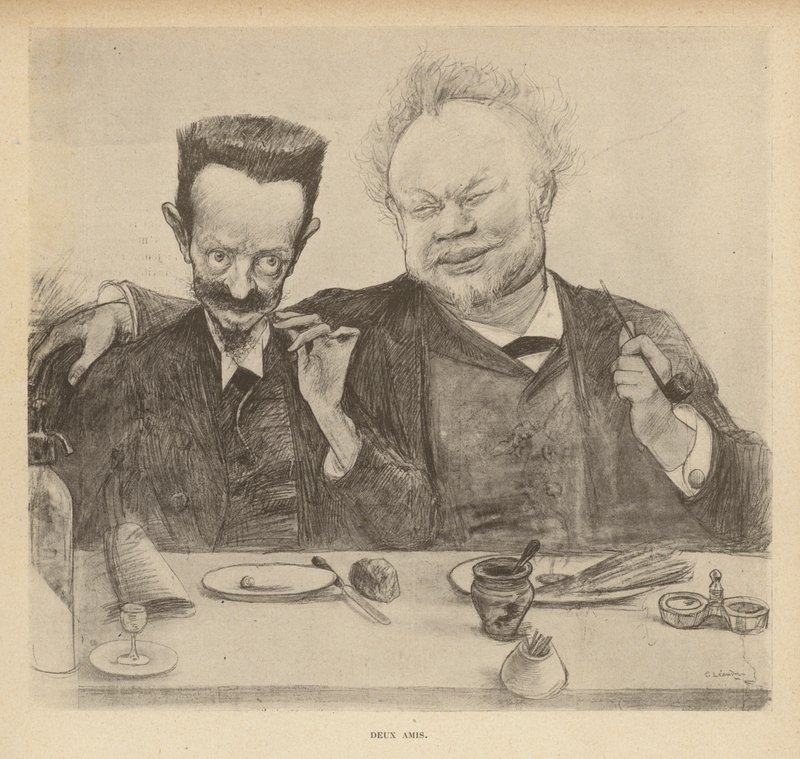 To venner (litho) af Charles Leandre