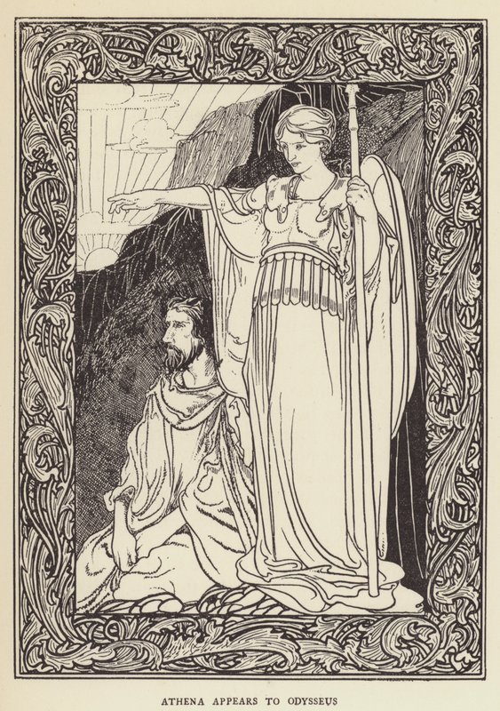 Athena viser sig for Odysseus af Sir John Charles Robinson