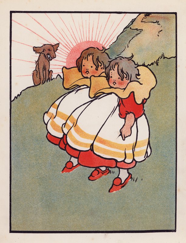 Nonsens: Tvillinger på en gård (farvelitografi) af Charles Robinson