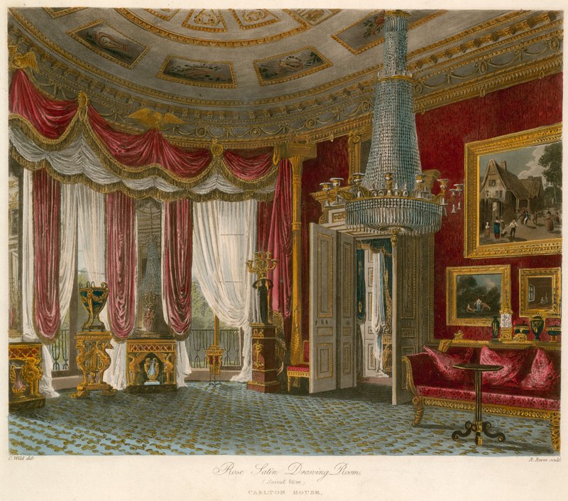 Rose Satin Drawing Room, Carlton House, London af Charles Wild