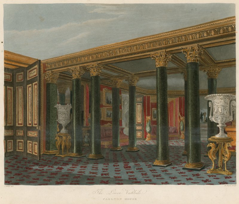 Den nedre vestibule, Carlton House, London af Charles Wild