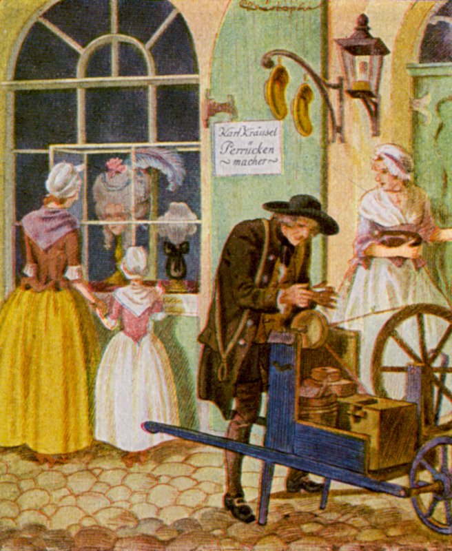 Scherenschleifer / Saksesliber (farvelitografi) af Christophe (1856 1945)