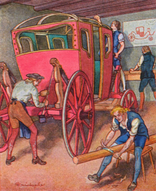 Stellmacherei / Hjulmager (farvelitografi) af Christophe (1856 1945)