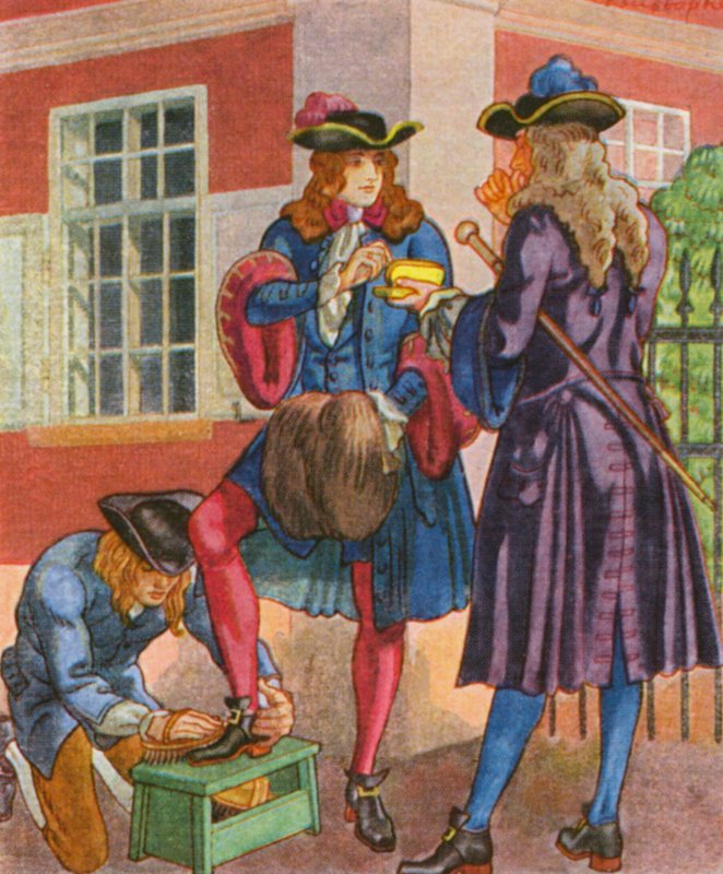 Tabakschnupfer / Tobakssnus (farvelitografi) af Christophe (1856 1945)
