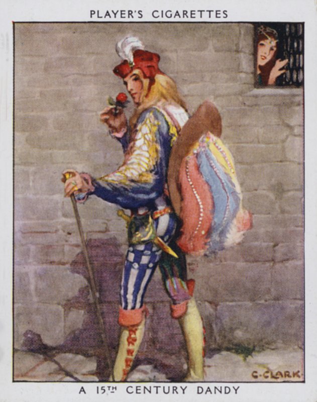 15th Century Dandy (farve litho) af Christopher (after) Clark