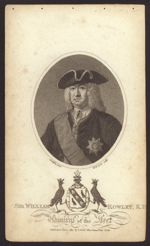Sir William Rowley, britisk admiral (gravering) af Claude Arnulphy