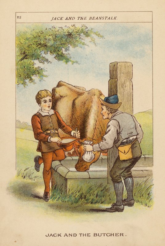 Jack og bønnestagen (farvelitografi) af Constance Haslewood