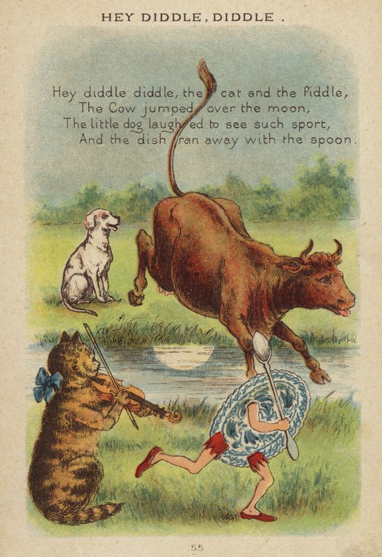 Børnerim: Hey Diddle, Diddle (chromolitho) af Constance Haslewood