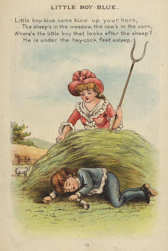Nursery rim: Little Boy Blue (chromolitho) af Constance Haslewood