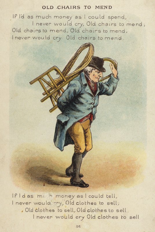 Nursery rim: Old Chairs To Mend (chromolitho) af Constance Haslewood