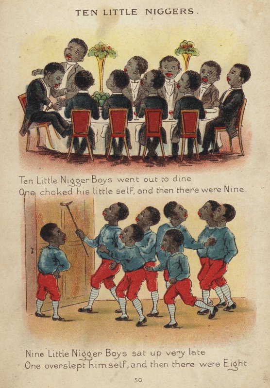 Børnerim: Ti små sorte børn (chromolitho) af Constance Haslewood