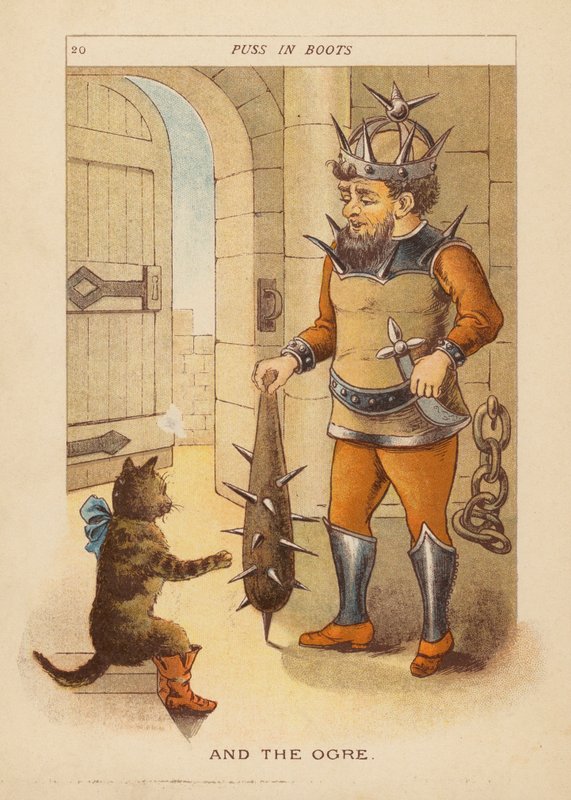 Den Bestøvlede Kat (farvelitografi) af Constance Haslewood