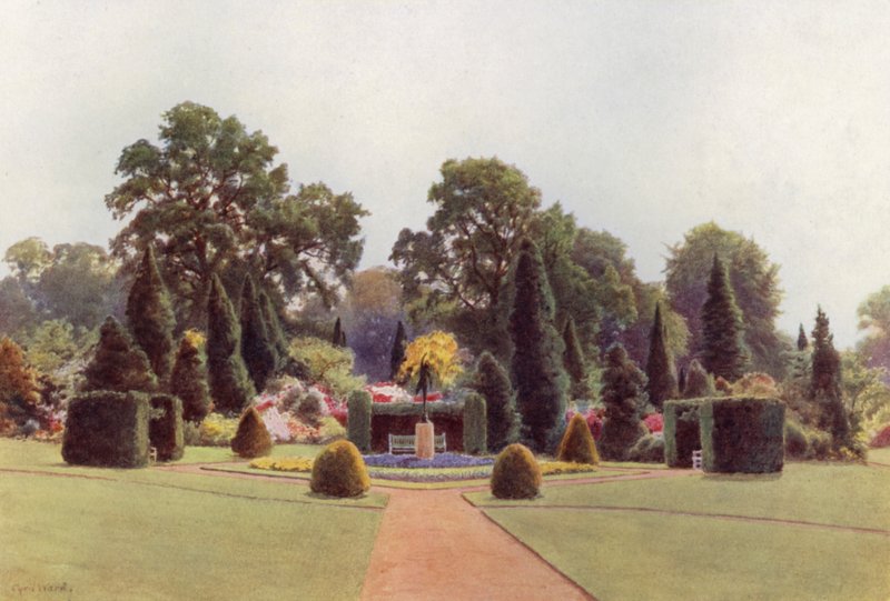 Diamanthaven, Bagshot Park (farve litho) af Cyril Ward