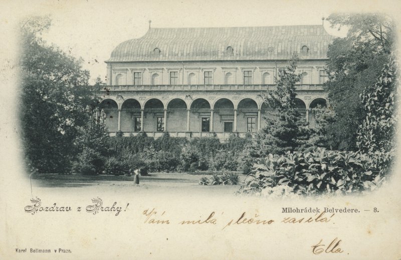 Postkort med Milohradek Belvedere af Czech Photographer