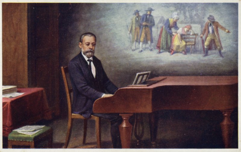 Portræt af Bedrich Smetana af Czech School