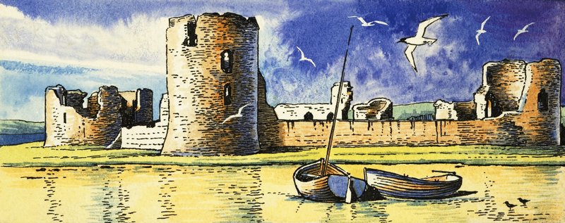 Flint Castle med udsigt over floden Dee af Dan Escott