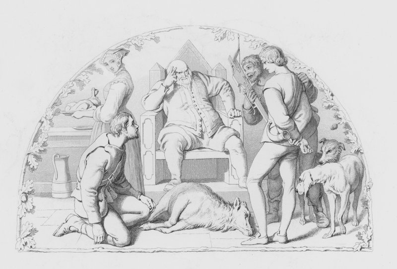 Shakespeare, Retfærdigheden (gravering) af Daniel (after) Maclise