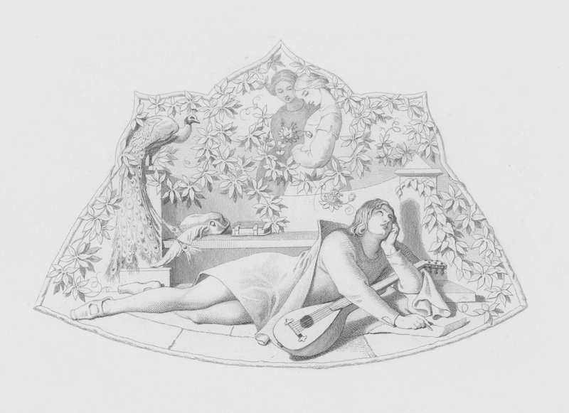 Shakespeare, The Lover (gravering) af Daniel (after) Maclise