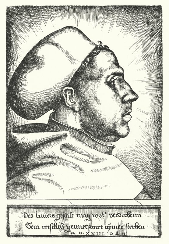 Martin Luther, tysk protestantisk reformator af Daniel Hopfer