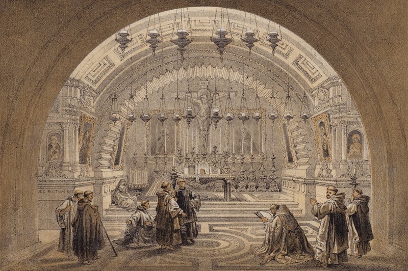 Golgata (farve litho) af David (after) Roberts