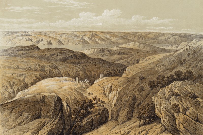 Wilderness of Engedi (farve litho) af David (after) Roberts