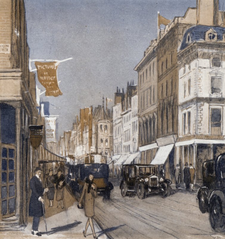 Bond Street (farve litho) af Donald (after) Maxwell