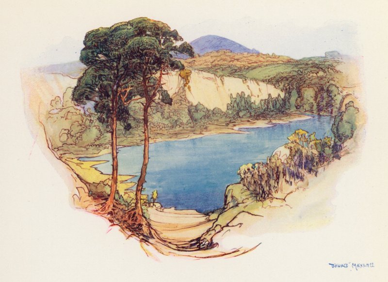 The Blue Pool, Purbeck (farvelitografi) af Donald (after) Maxwell