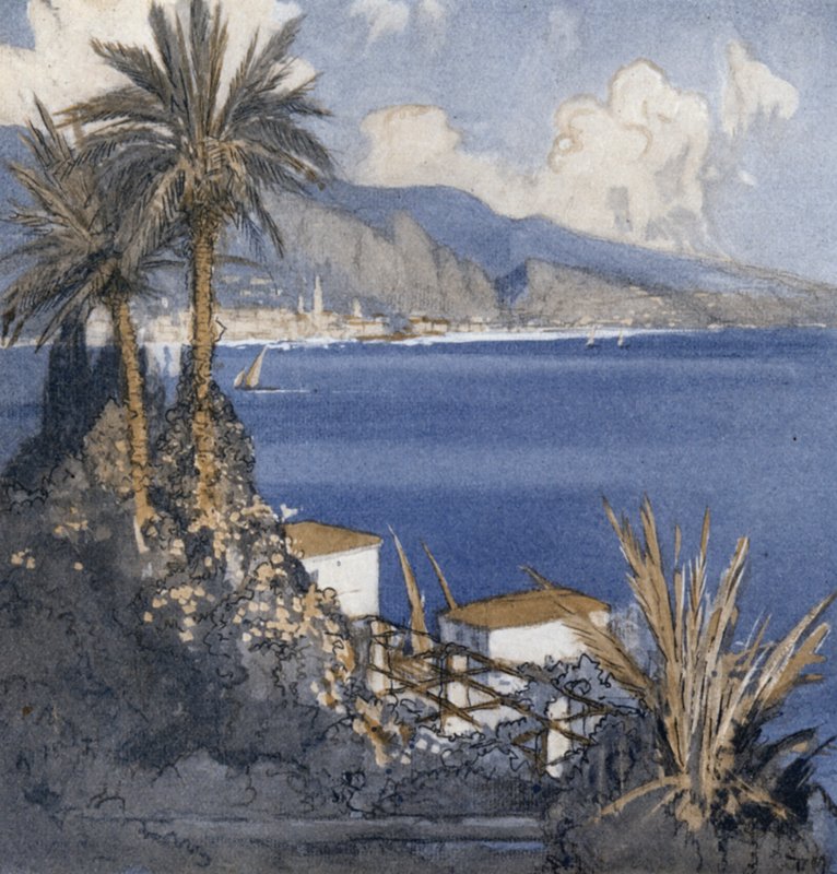 Den Franske Riviera (farve litho) af Donald (after) Maxwell