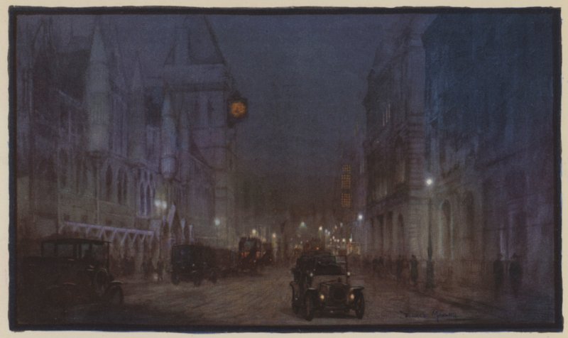 En gotisk fantasi om Fleet Street af Donald Maxwell
