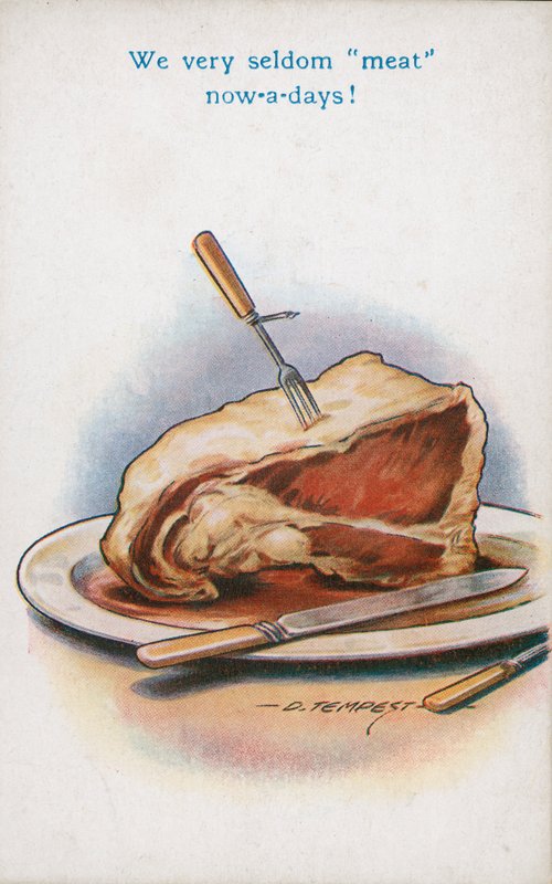 Roastbeef (farvelitografi) af Douglas Tempest
