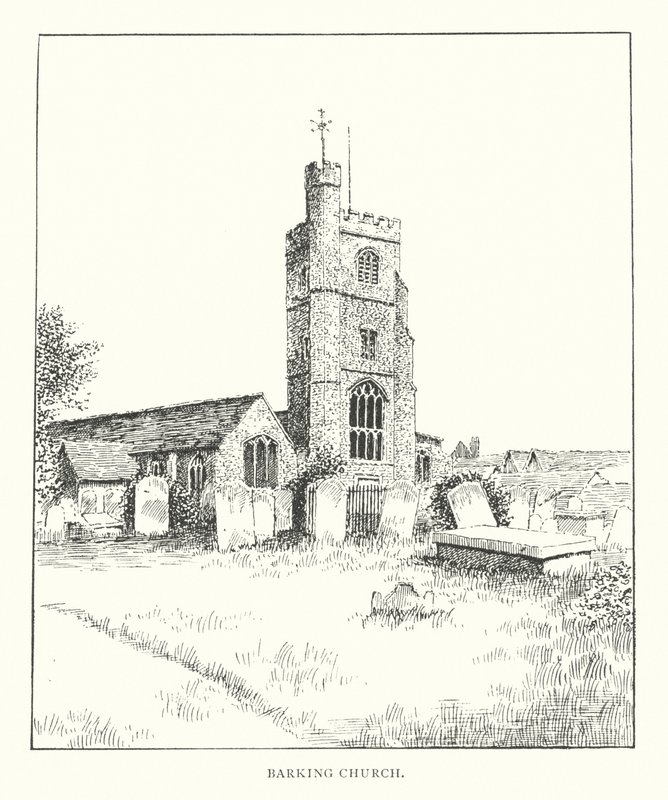 Barking Kirke (litografi) af Duncan Moul