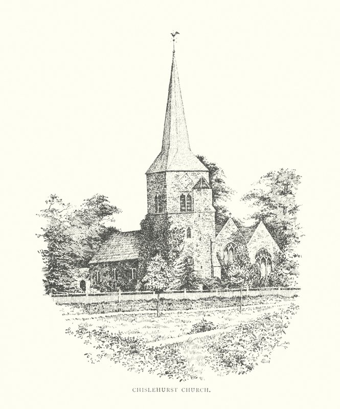 Chislehurst Kirke (litografi) af Duncan Moul