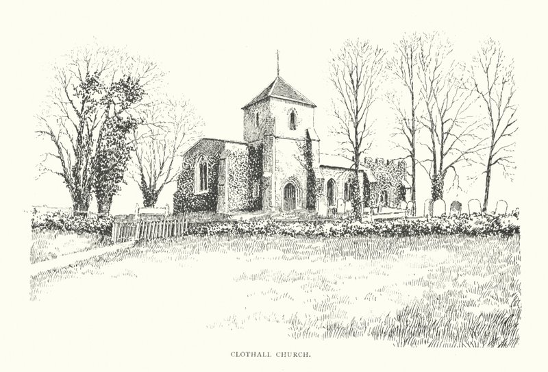 Clothall Kirke (litografi) af Duncan Moul