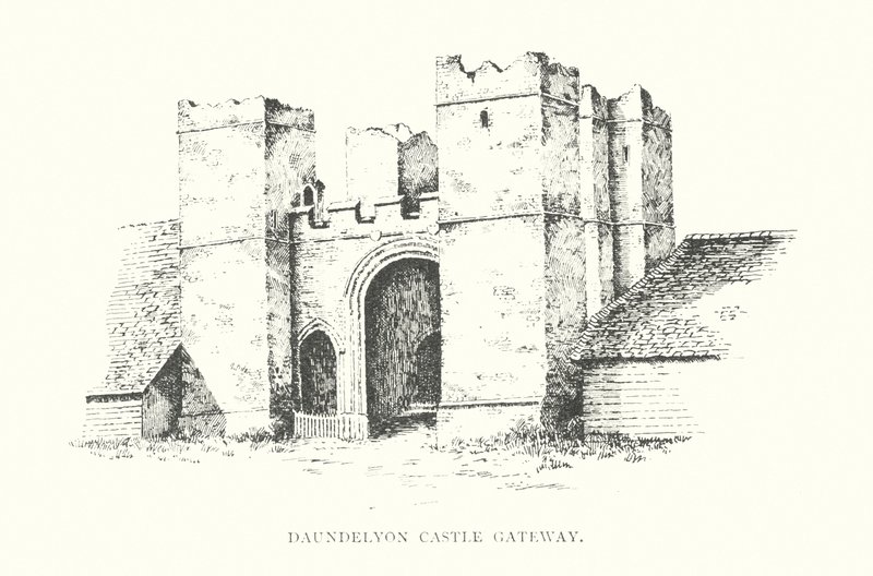 Daundelyon Castle Gateway (litografi) af Duncan Moul
