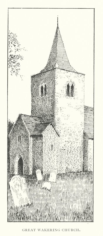 Great Wakering Kirke (litografi) af Duncan Moul
