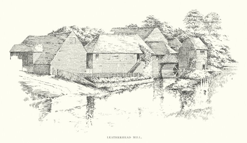 Leatherhead Mill (litografi) af Duncan Moul
