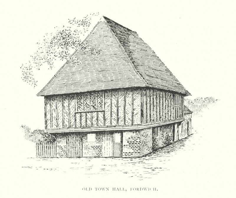 Det gamle rådhus, Fordwich (litografi) af Duncan Moul