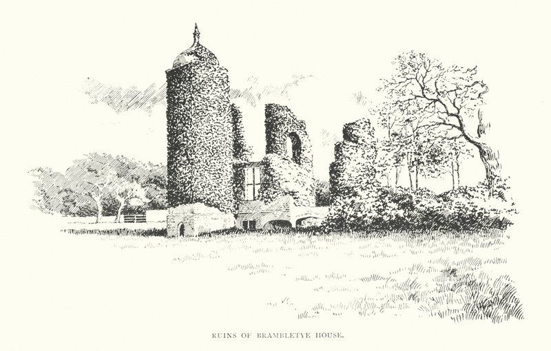 Ruinerne af Brambletye House (litografi) af Duncan Moul