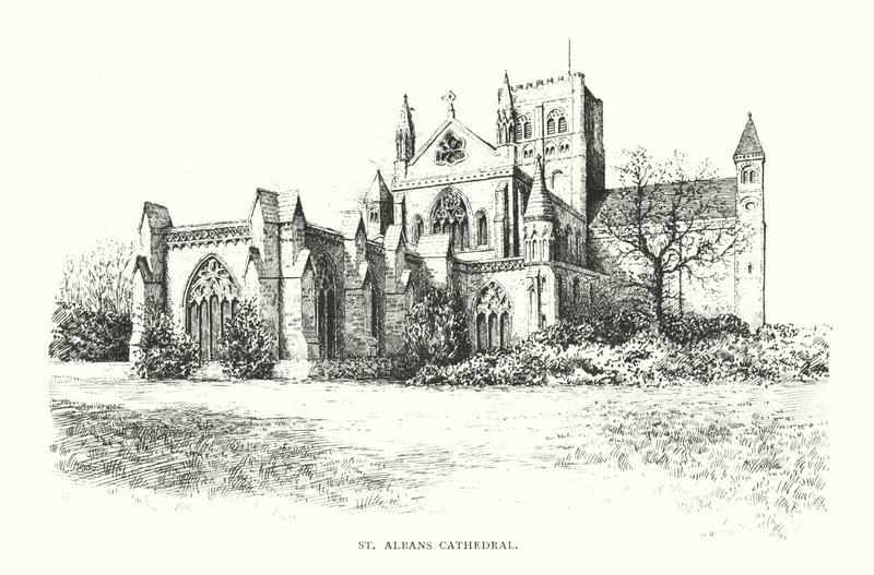 Albans Cathedral (litografi) af Duncan Moul