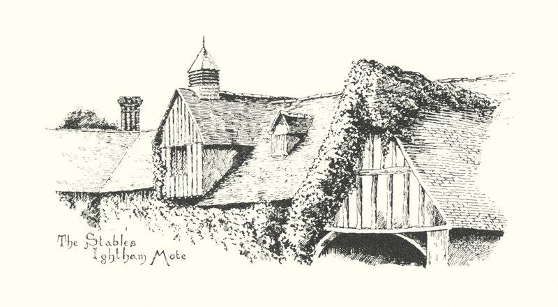 The Stables, Ightham Mote (litografi) af Duncan Moul