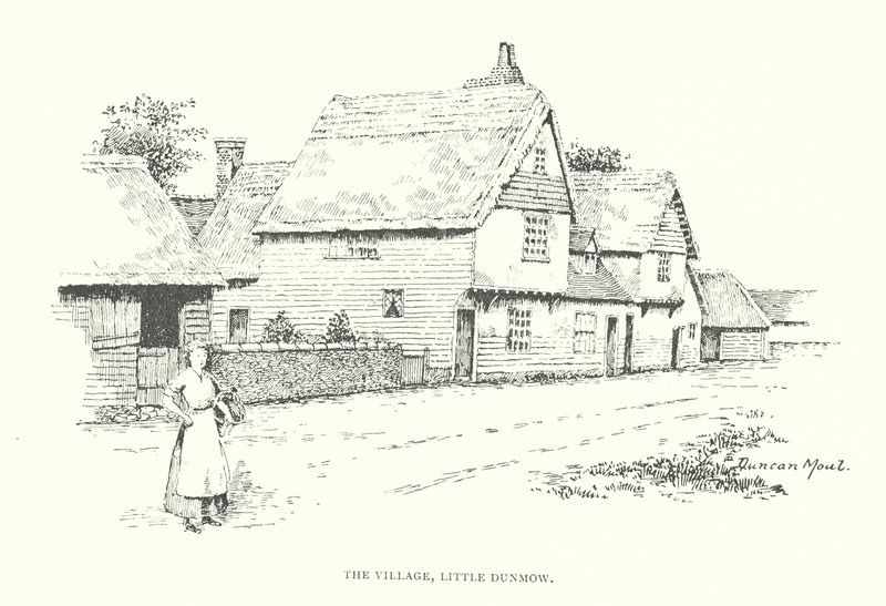 The Village, Little Dunmow (litografi) af Duncan Moul